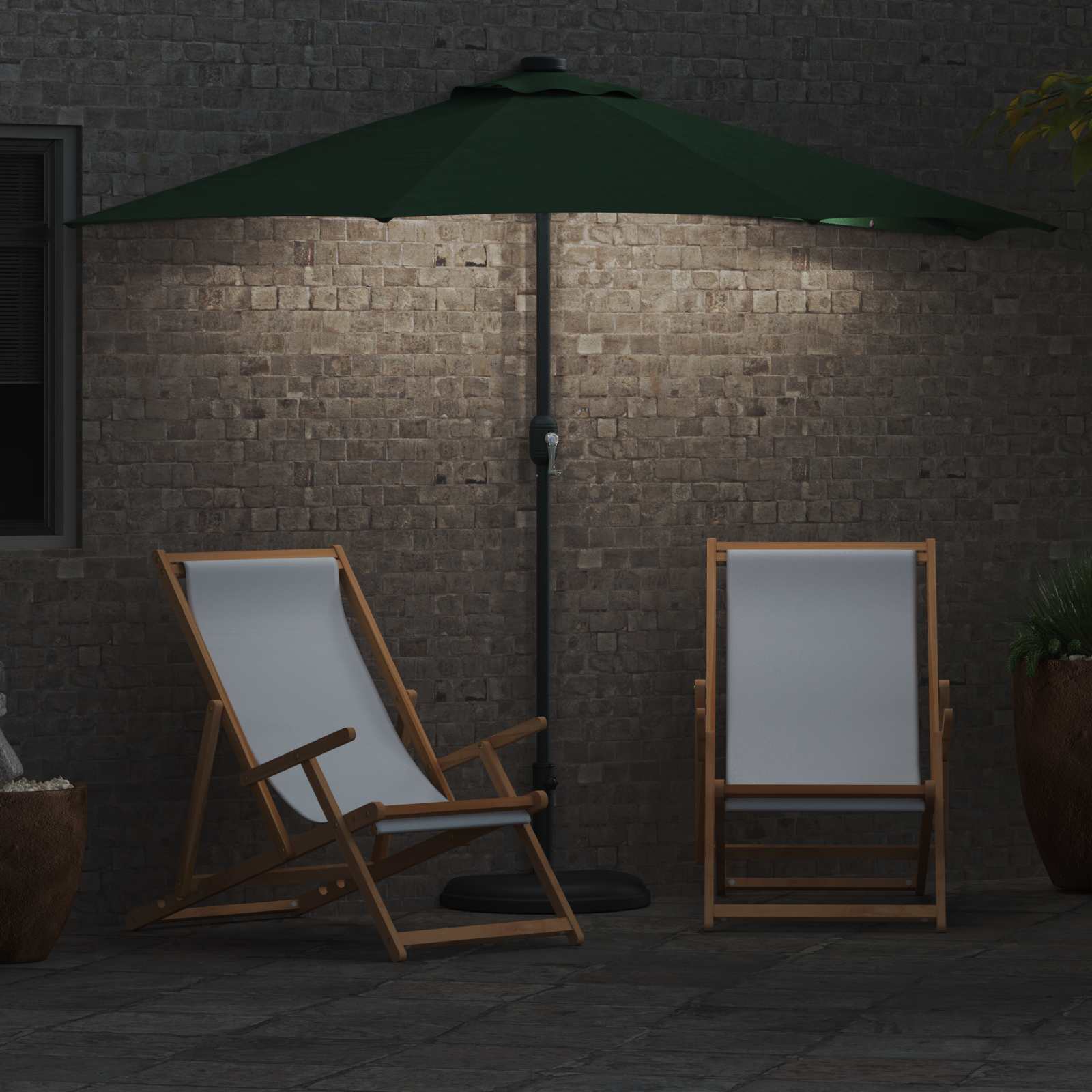 vidaXL Garden Parasol 294 x 150 x 224 cm Polyester and Steel Green 4