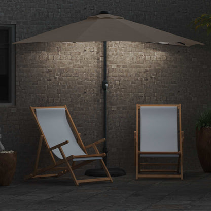 vidaXL Garden Parasol 294 x 150 x 224 cm Polyester and Steel Taupe 4