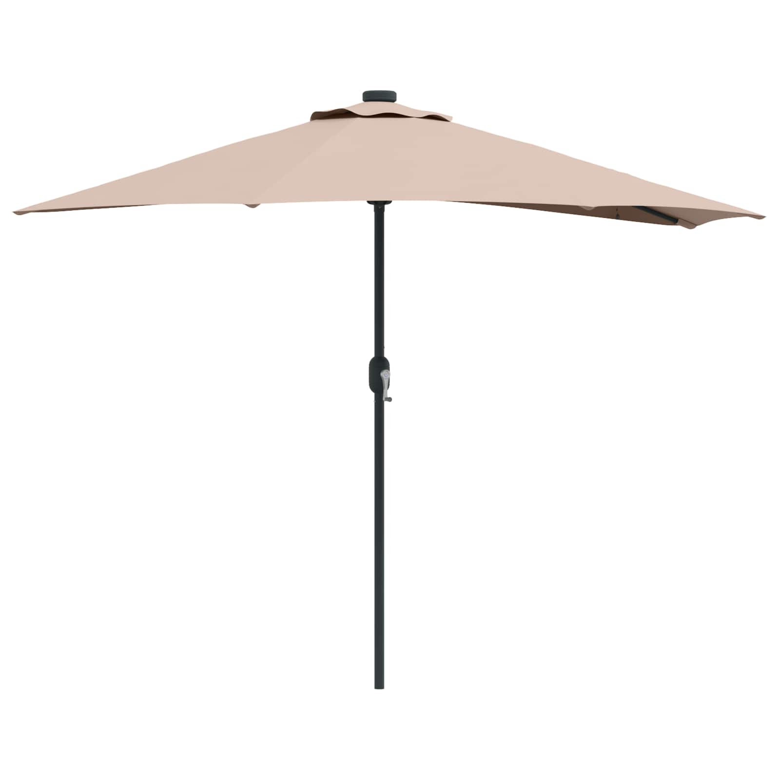 vidaXL Garden Parasol 294 x 150 x 224 cm Polyester and Steel Taupe 2