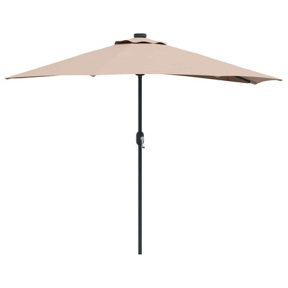 vidaXL Garden Parasol 294 x 150 x 224 cm Polyester and Steel Taupe 2
