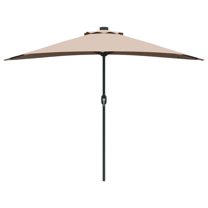 vidaXL Garden Parasol 294 x 150 x 224 cm Polyester and Steel Taupe 5