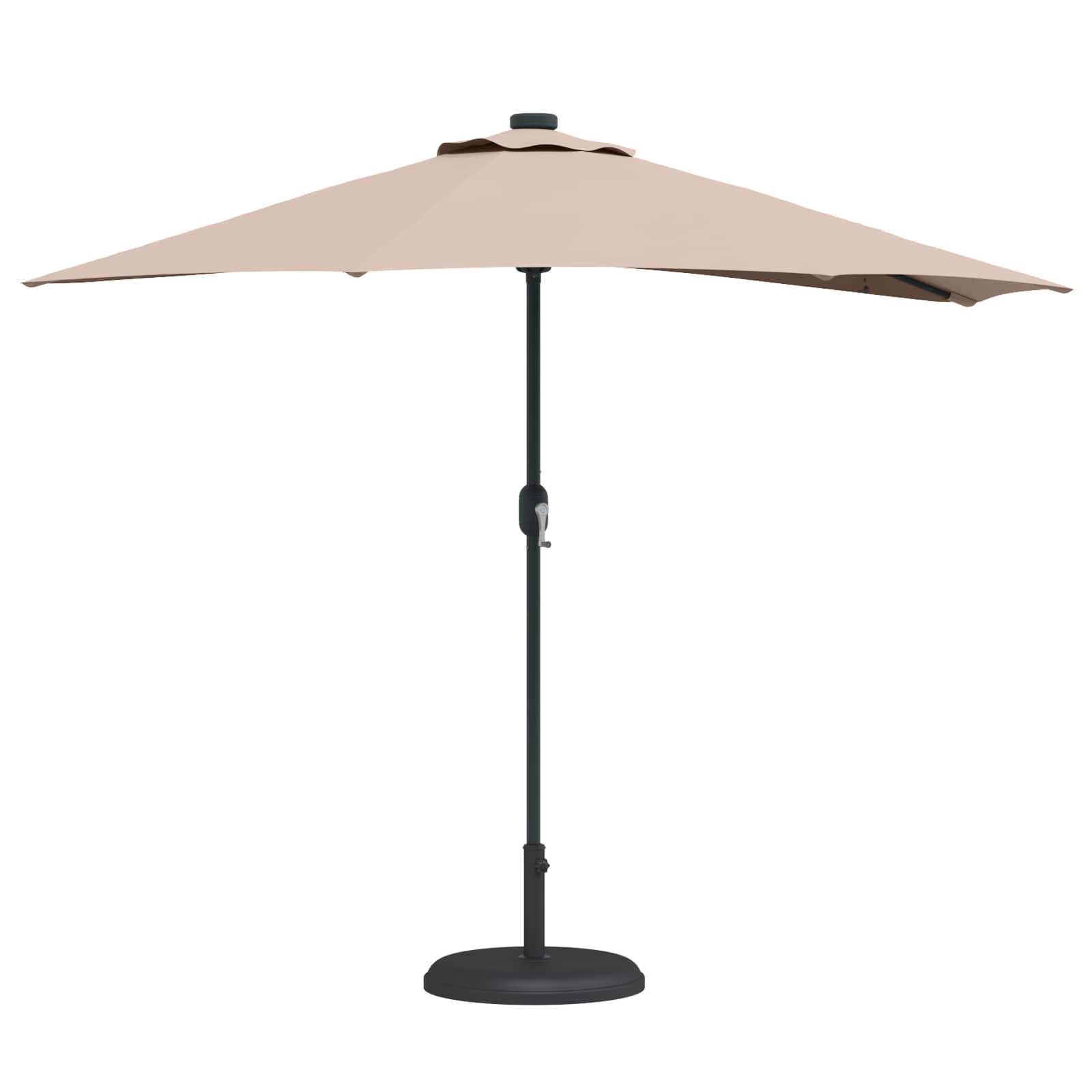 vidaXL Garden Parasol 294 x 150 x 224 cm Polyester and Steel Taupe 3