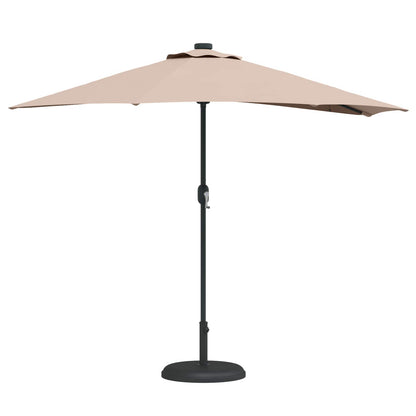 vidaXL Garden Parasol 294 x 150 x 224 cm Polyester and Steel Taupe 3