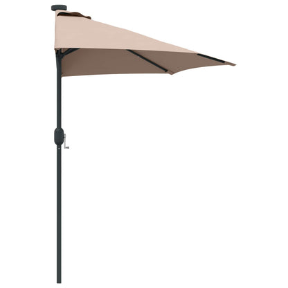 vidaXL Garden Parasol 294 x 150 x 224 cm Polyester and Steel Taupe 6