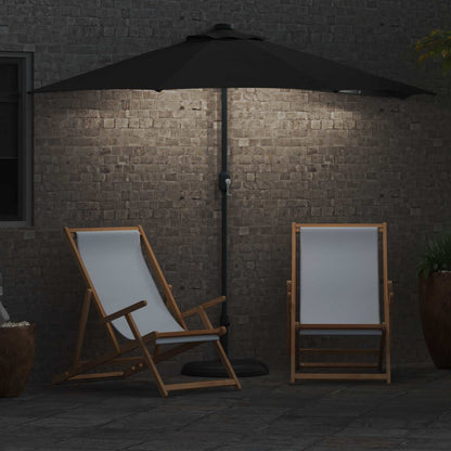vidaXL Garden Parasol 294 x 150 x 224 cm Polyester and Steel Black 4