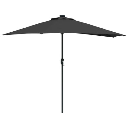 vidaXL Garden Parasol 294 x 150 x 224 cm Polyester and Steel Black 2