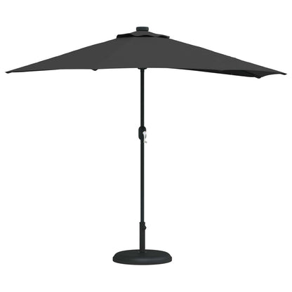vidaXL Garden Parasol 294 x 150 x 224 cm Polyester and Steel Black 3