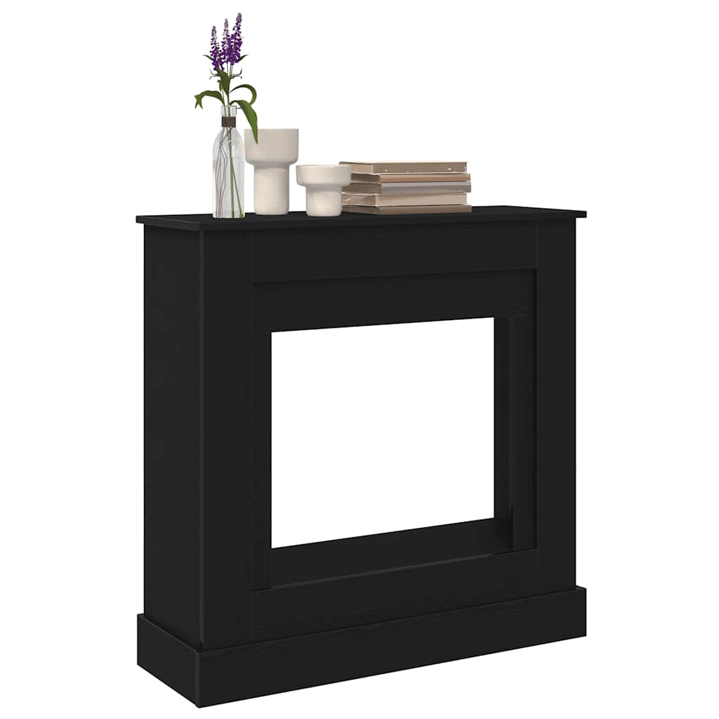 vidaXL Fireplace Surround Black Oak 90x30x90 cm Engineered Wood 4