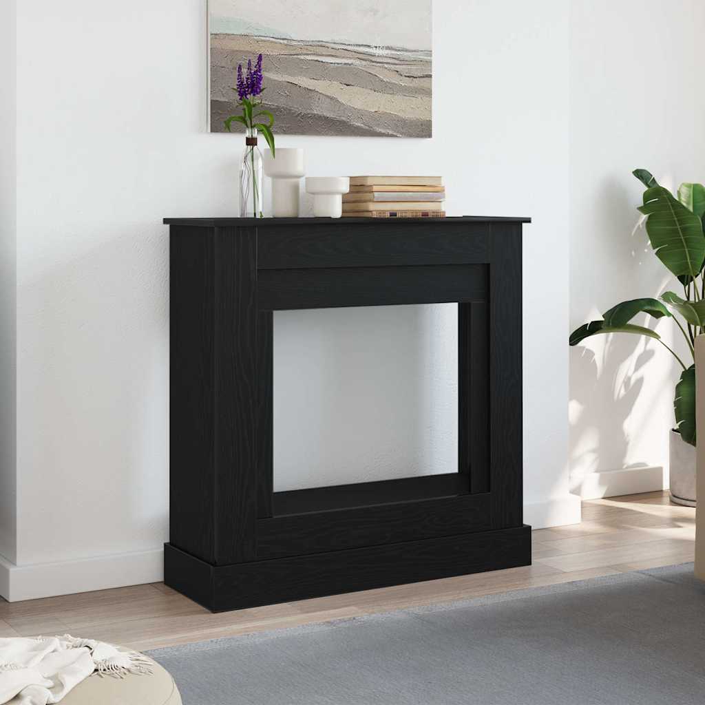 vidaXL Fireplace Surround Black Oak 90x30x90 cm Engineered Wood 1