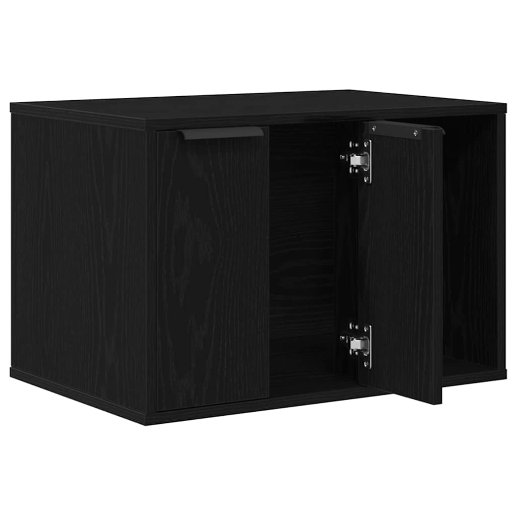 vidaXL Cat Litter Box Enclosure Black Oak 60x40x40 cm Engineered Wood 5