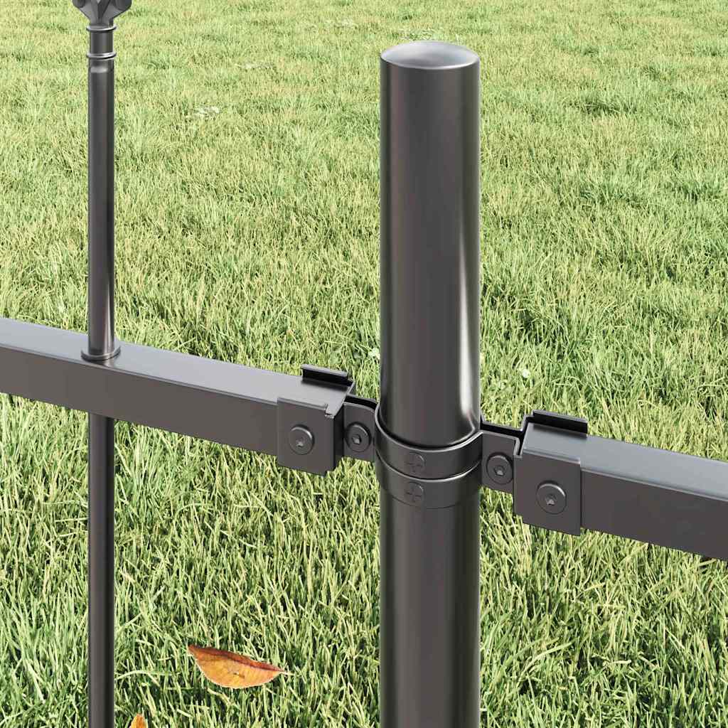 vidaXL Garden Fence WOERDEN 2 pcs 3.4 x 0.6 m Powder-coated Steel Grey 4