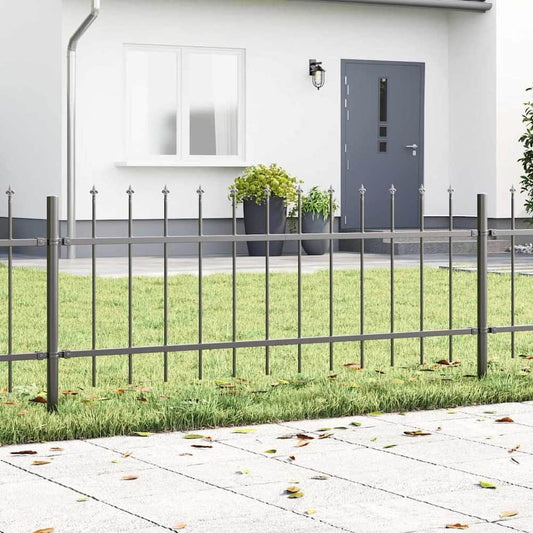 Garden Fence WOERDEN Powder-coated Steel Grey Height