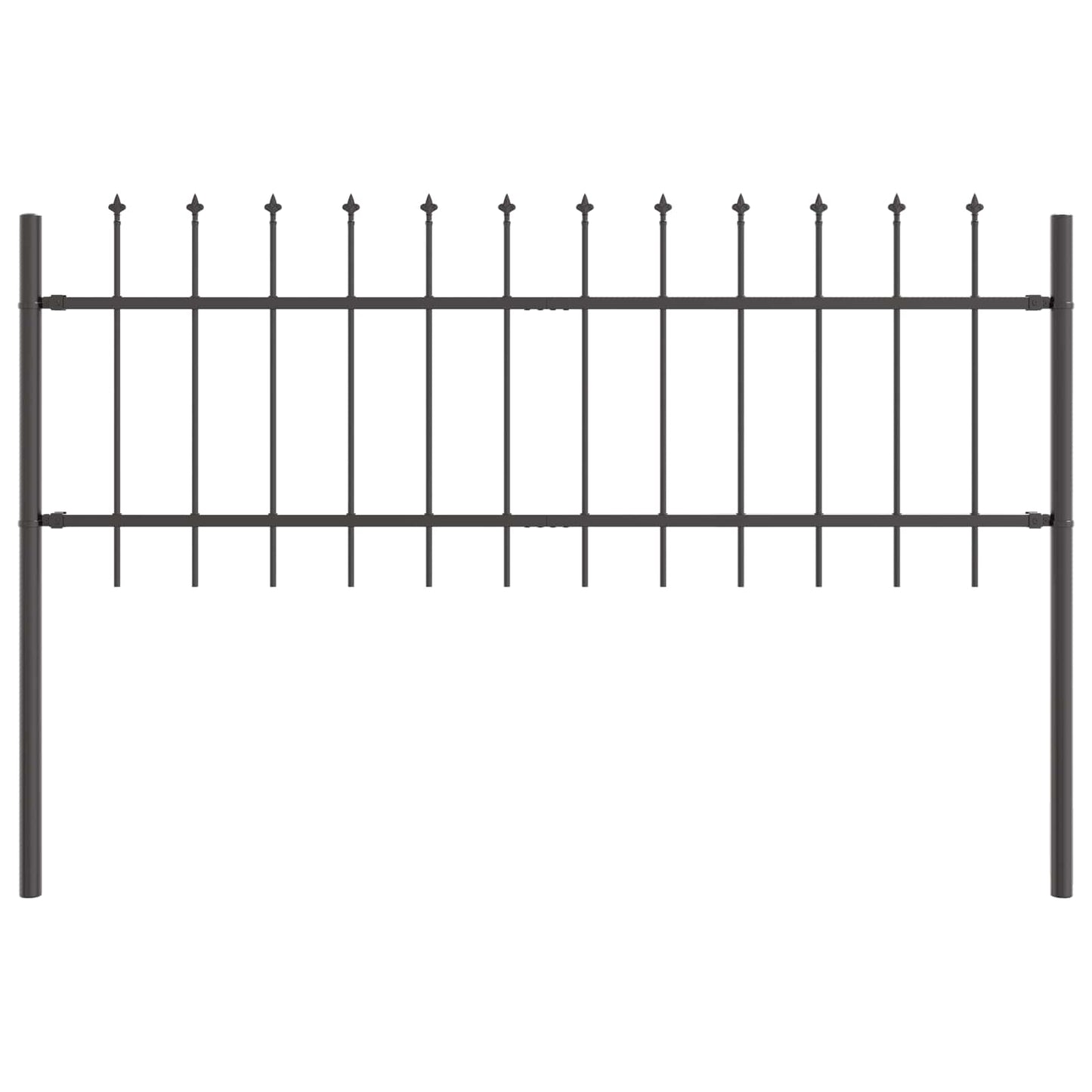 vidaXL Garden Fence WOERDEN 2 pcs 3.4 x 0.6 m Powder-coated Steel Grey 2