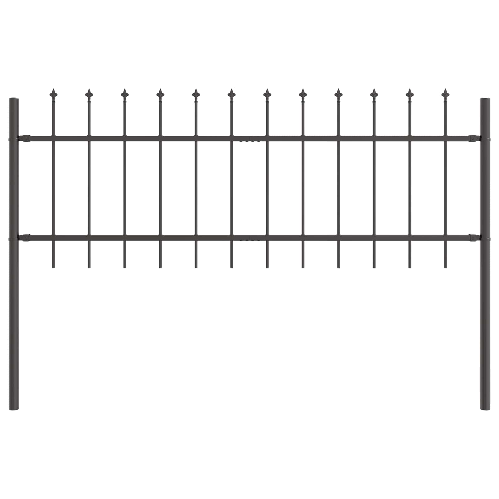 vidaXL Garden Fence WOERDEN 2 pcs 3.4 x 0.6 m Powder-coated Steel Grey 2