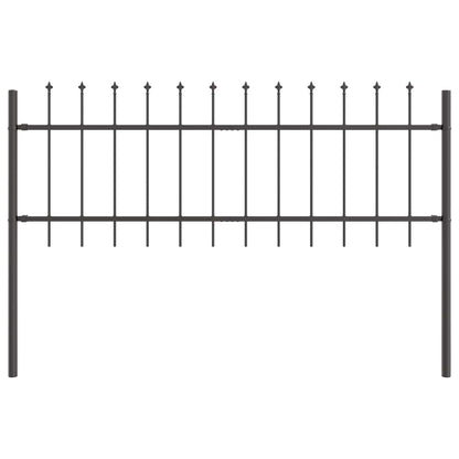 vidaXL Garden Fence WOERDEN 2 pcs 3.4 x 0.6 m Powder-coated Steel Grey 2