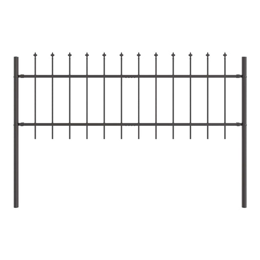Garden Fence WOERDEN 1.7 x 0.6 m Powder-coated Steel Grey Height 60 cm 340 cm