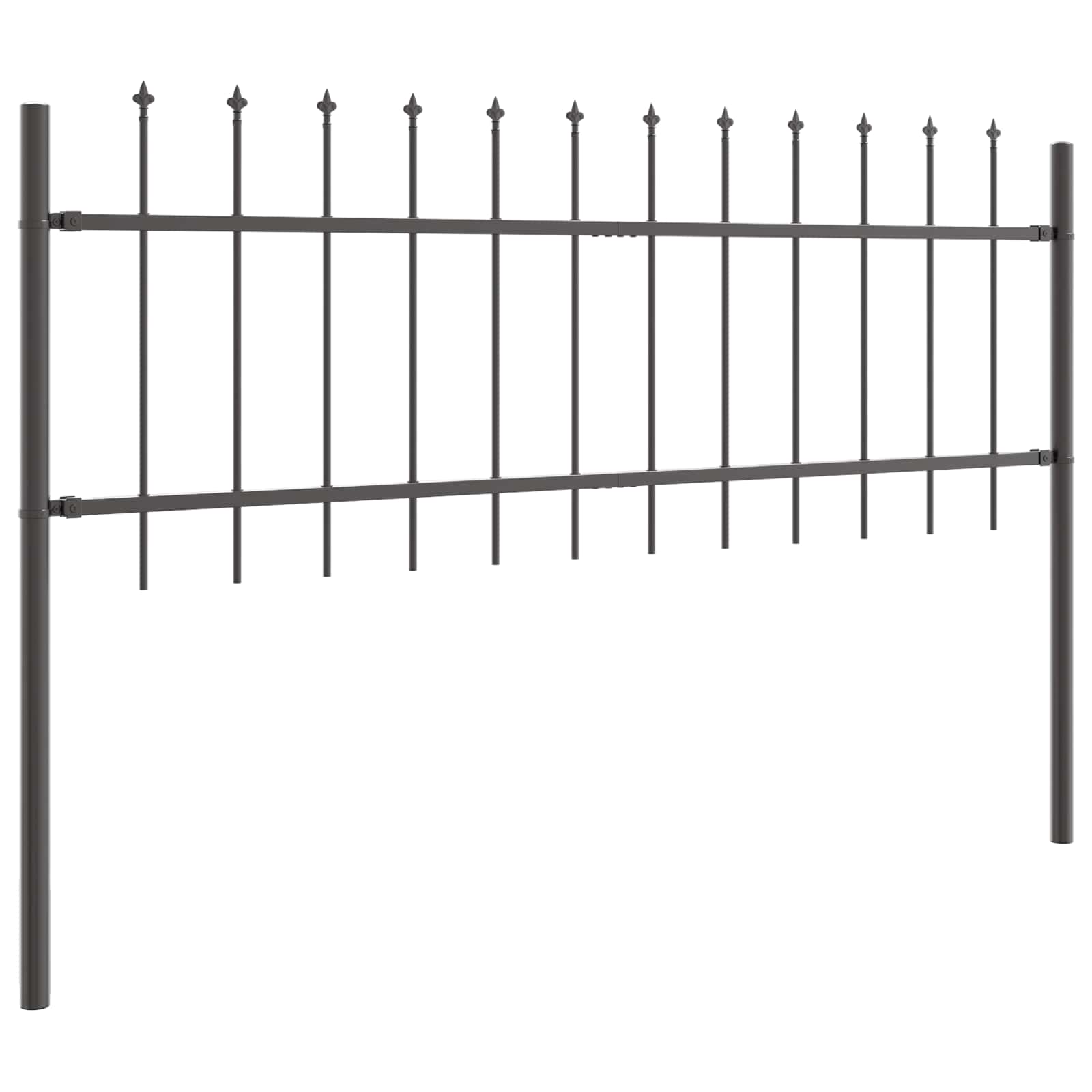 vidaXL Garden Fence WOERDEN 2 pcs 3.4 x 0.6 m Powder-coated Steel Grey 5