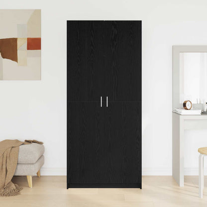 vidaXL Wardrobe Black Oak 80 x 50.5 x 180 cm Engineered Wood 4