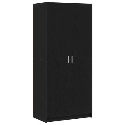vidaXL Wardrobe Black Oak 80 x 50.5 x 180 cm Engineered Wood 2