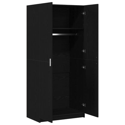 vidaXL Wardrobe Black Oak 80 x 50.5 x 180 cm Engineered Wood 5