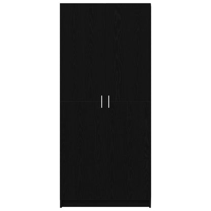 vidaXL Wardrobe Black Oak 80 x 50.5 x 180 cm Engineered Wood 6