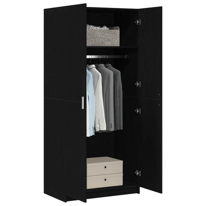 vidaXL Wardrobe Black Oak 80 x 50.5 x 180 cm Engineered Wood 3