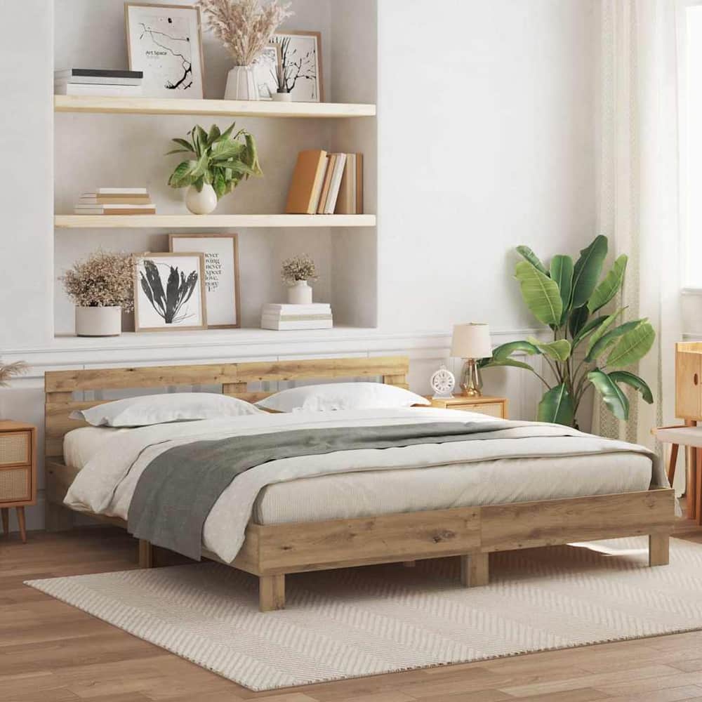 Bed Frame Engineered Wood Artisan Oak 180 x 200 cm