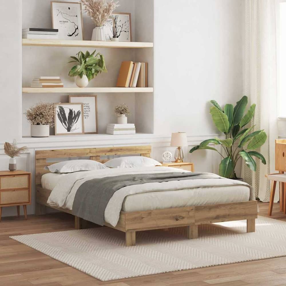 Bed Frame Engineered Wood Artisan Oak