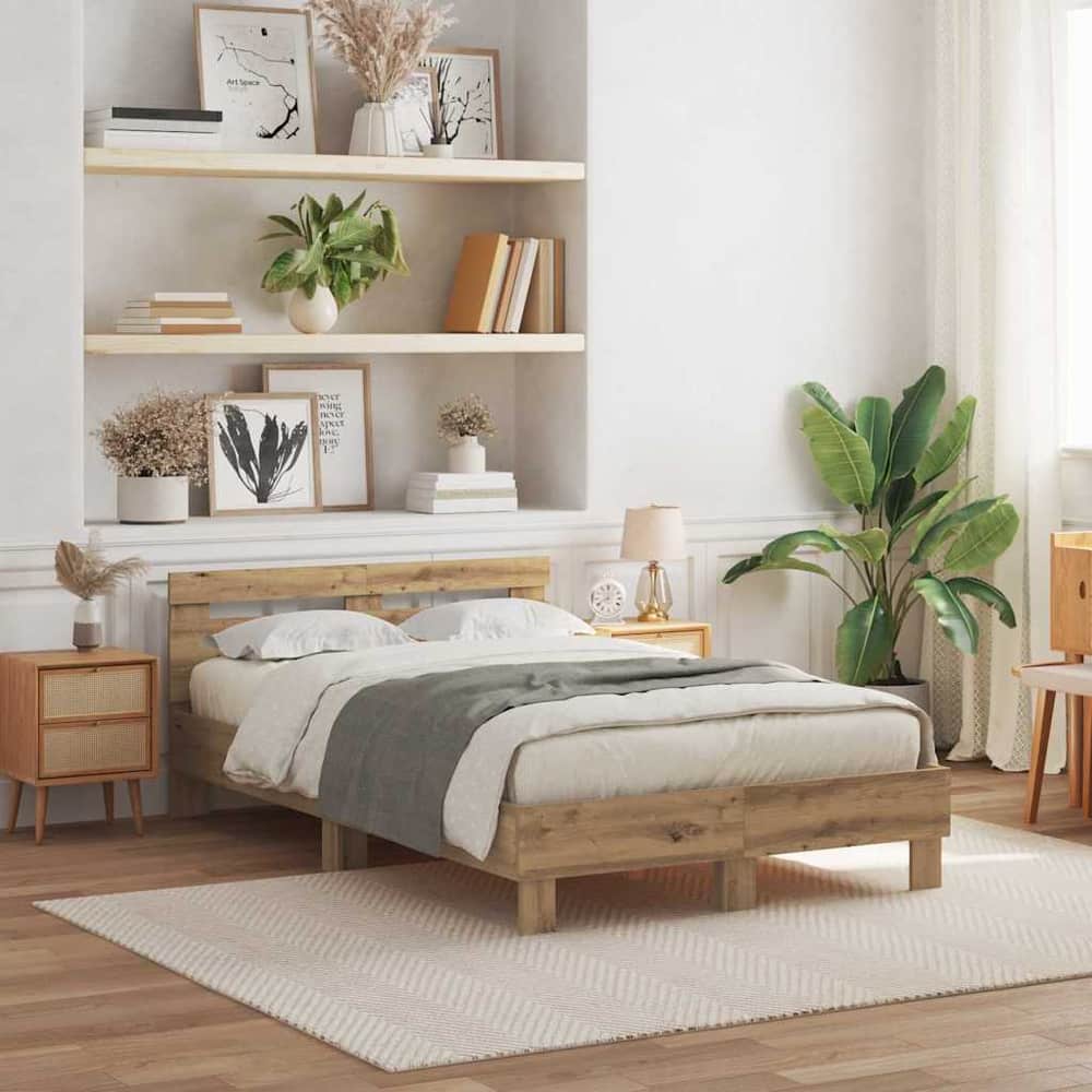 Bed Frame Engineered Wood Artisan Oak