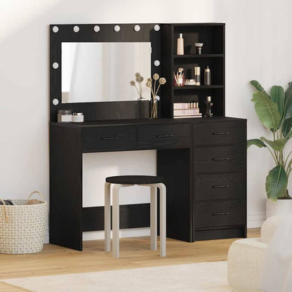 Dressing Table 2 pcs Brown 78.5 x 41 x 135 cm Engineered Wood Black oak