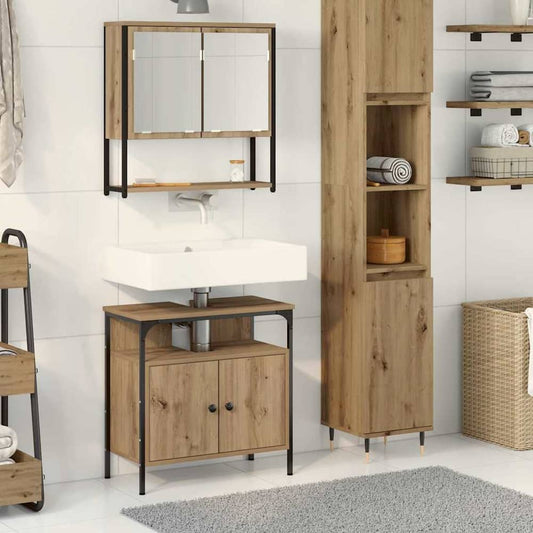 2 Piece Bathroom Furniture Set Engineered Wood Artisan oak