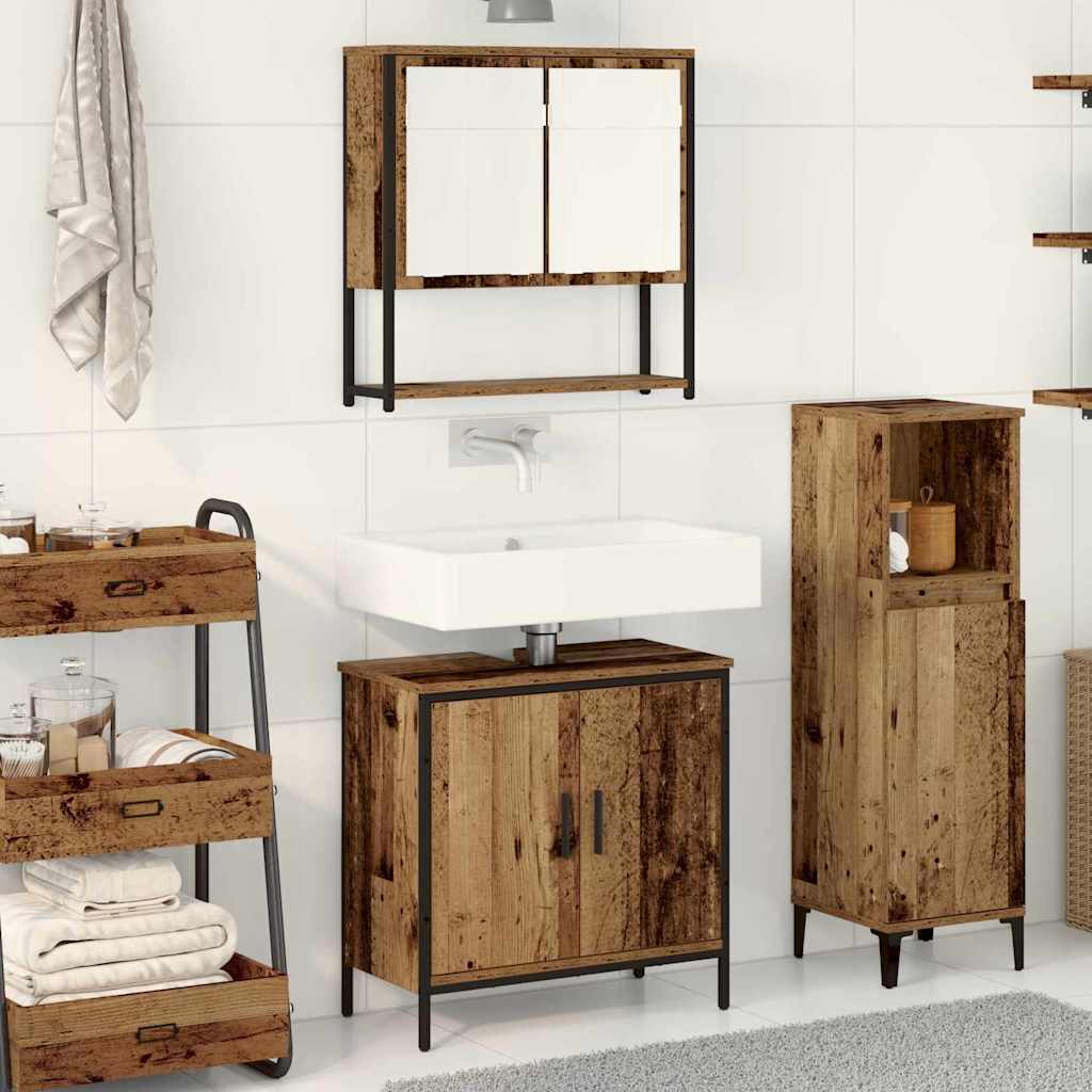2 Piece Bathroom Furniture Set Engineered Wood Old wood