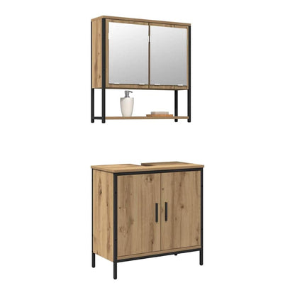 2 Piece Bathroom Furniture Set Engineered Wood Artisan oak