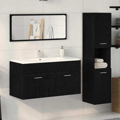 Bathroom Furniture Set Engineered Wood 90 x 38.5 x 46 cm Black oak