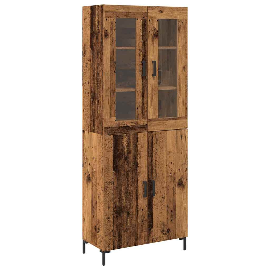 Highboard 69.5x34x180 cm Engineered Wood 2 Doors Old wood