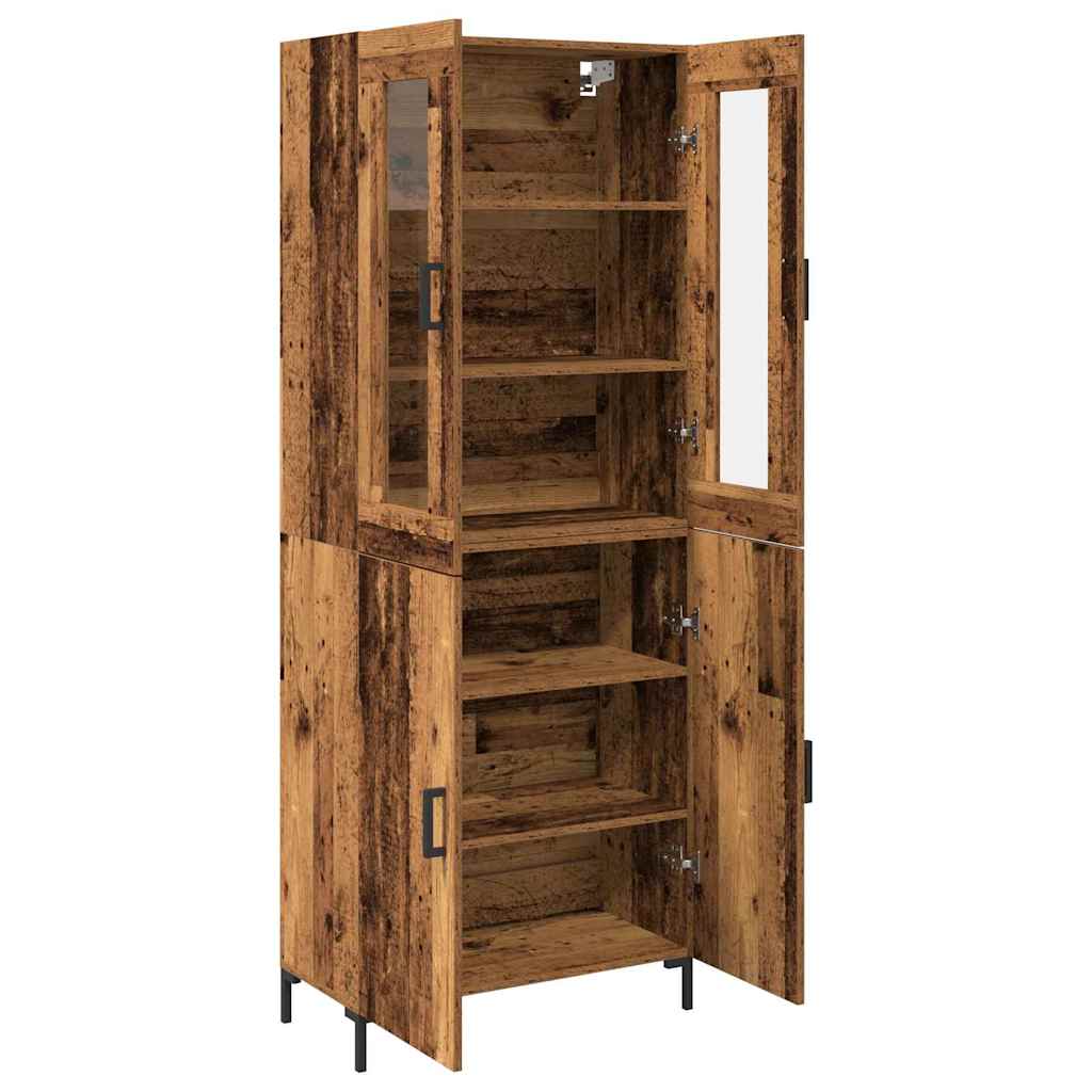 Highboard 69.5x34x180 cm Engineered Wood 2 Doors Old wood
