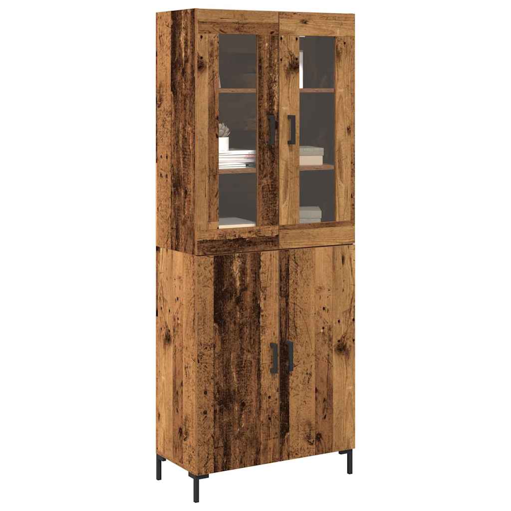 Highboard 69.5x34x180 cm Engineered Wood 2 Doors Old wood