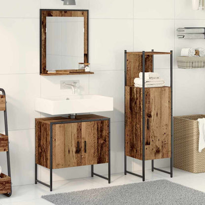 3 Piece Bathroom Cabinet Set Engineered Wood Old wood