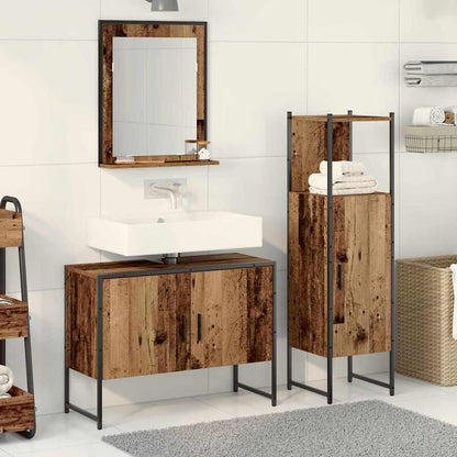 3 Piece Bathroom Cabinet Set Engineered Wood Old wood