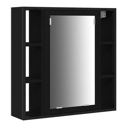 3 Piece Bathroom Cabinet Set Engineered Wood Black oak