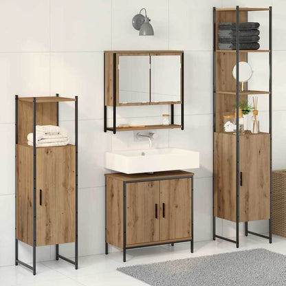 4 Piece Bathroom Furniture Set Engineered Wood Artisan oak