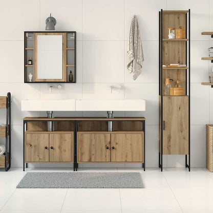 4 Piece Bathroom Cabinet Set Engineered Wood Artisan oak