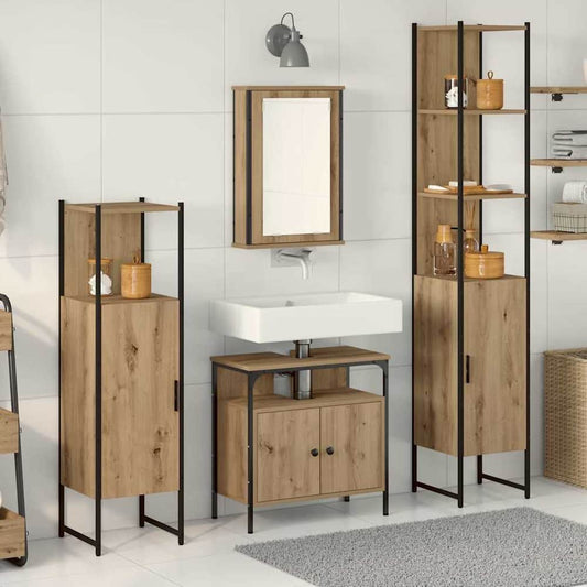 Bathroom Furniture Set 4 pcs Engineered Wood Artisan oak