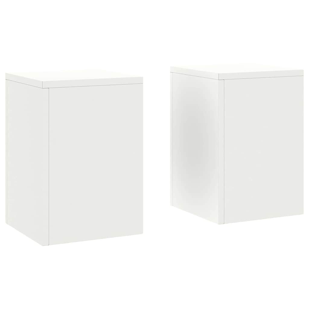 Plant Stand 30 x 30 x 40 cm Steel White 2x (24 x 24 x 35 cm)