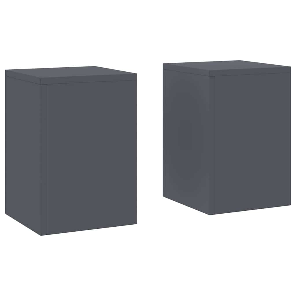 Plant Stand 2 pcs 24 x 24 x 35 cm Steel Anthracite 2x (24 x 24 x 35 cm)