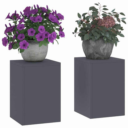 Plant Stand 2 pcs 24 x 24 x 35 cm Steel Anthracite 2x (24 x 24 x 35 cm)