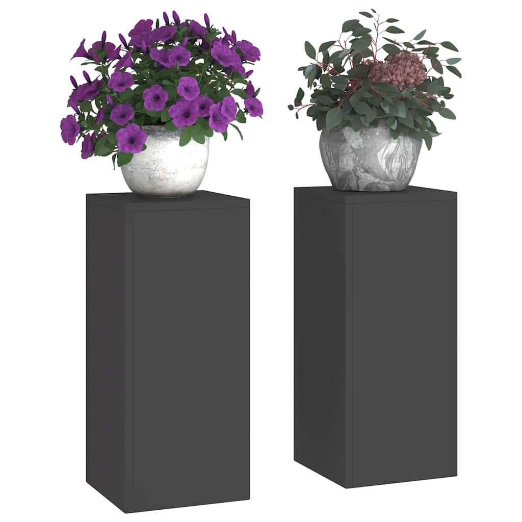Plant Stand 30 x 30 x 40 cm Steel Black 2x (24 x 24 x 55 cm)