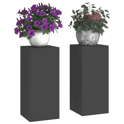 Plant Stand 30 x 30 x 40 cm Steel Black 2x (24 x 24 x 55 cm)
