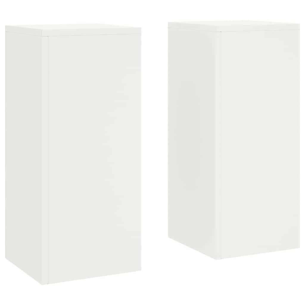 Plant Stand 30 x 30 x 40 cm Steel White 2x (24 x 24 x 55 cm)