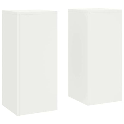 Plant Stand 30 x 30 x 40 cm Steel White 2x (24 x 24 x 55 cm)